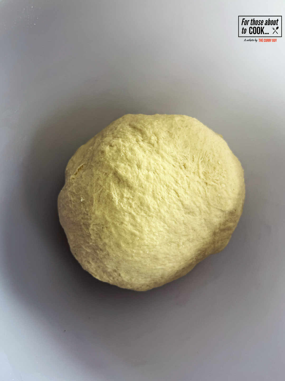 Dough resting and rising in an oiled bowl