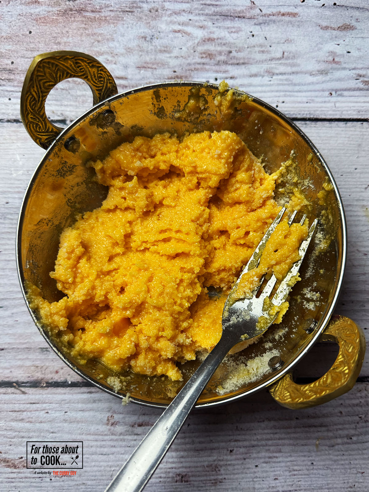 Creamy egg and cheese mixture 