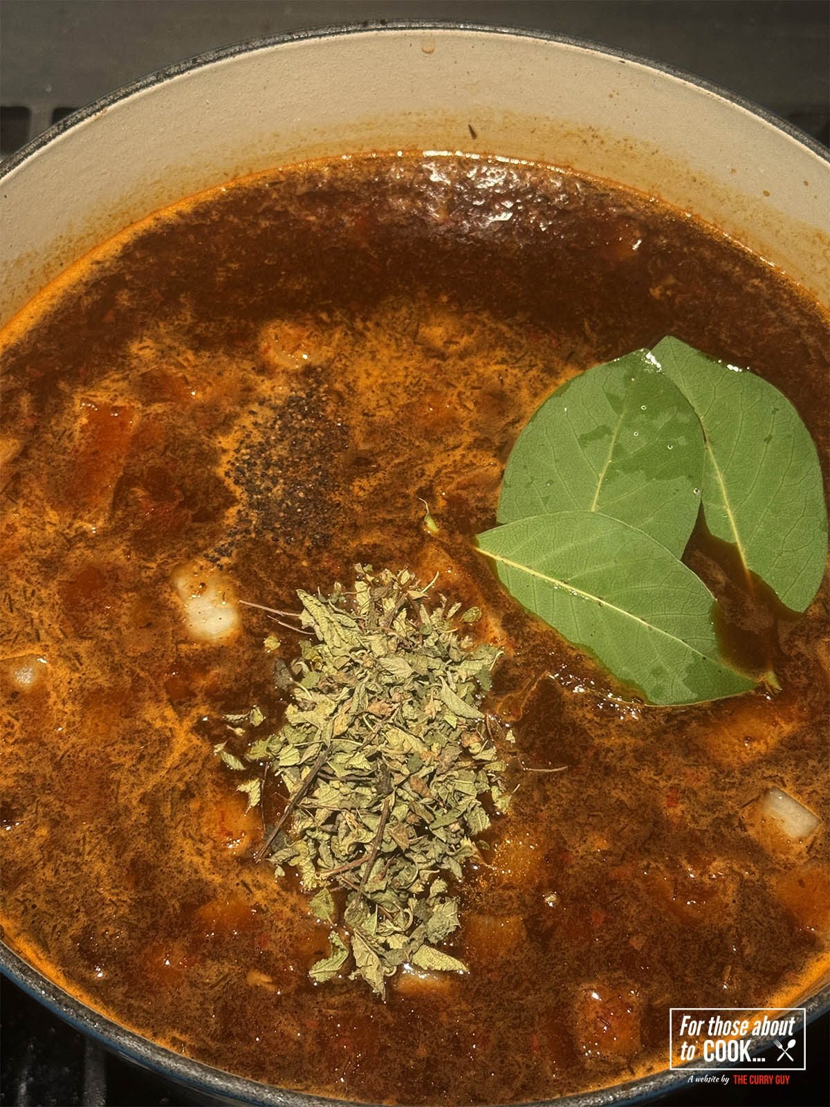 Adding the spices to the stock 