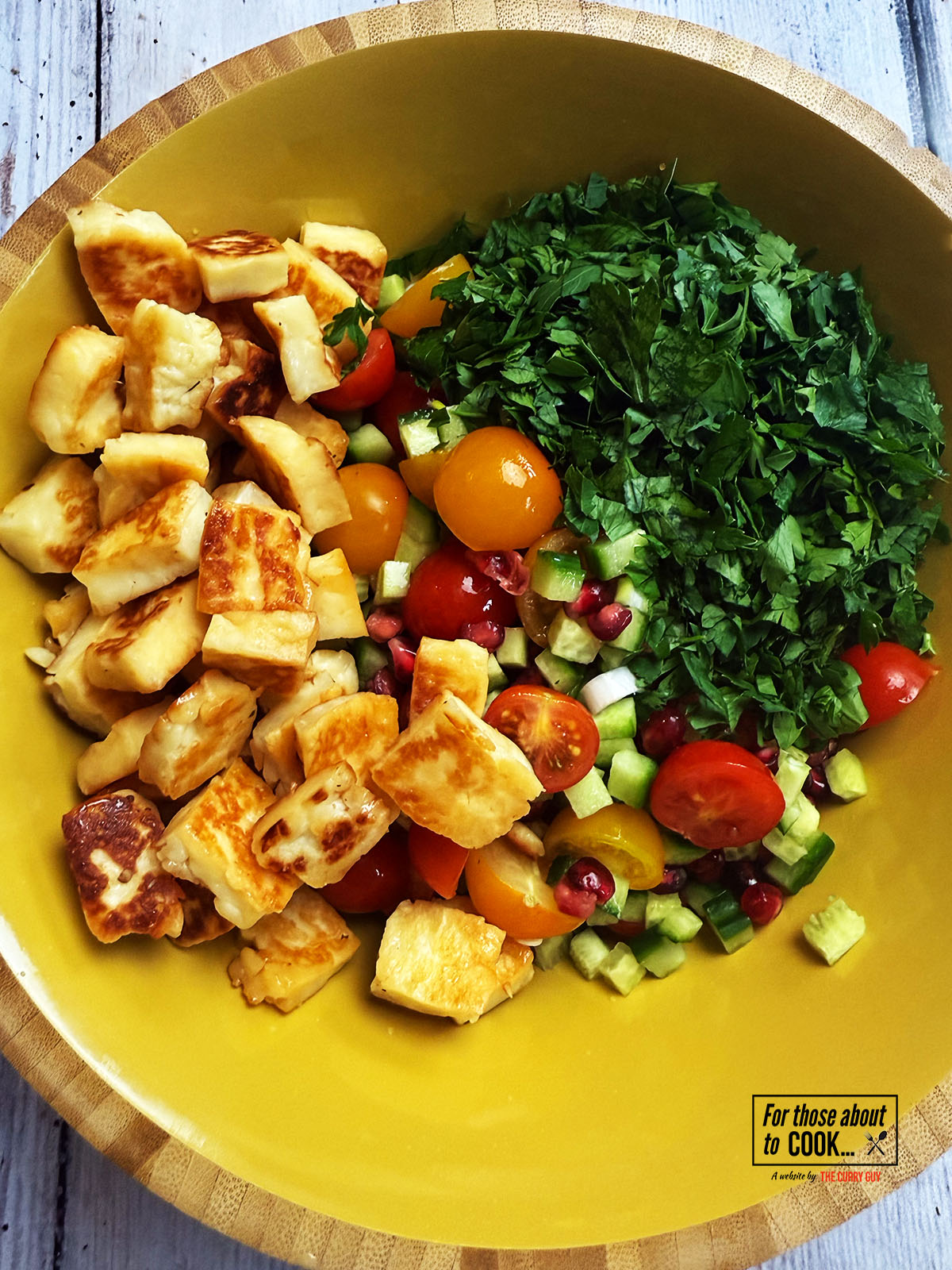Ingredients added to a bowl