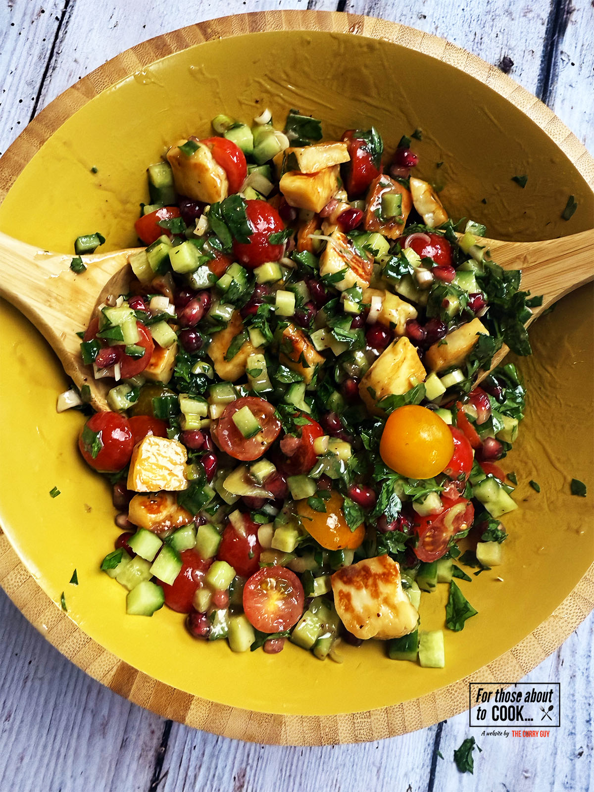 Dressing and salad tossed together