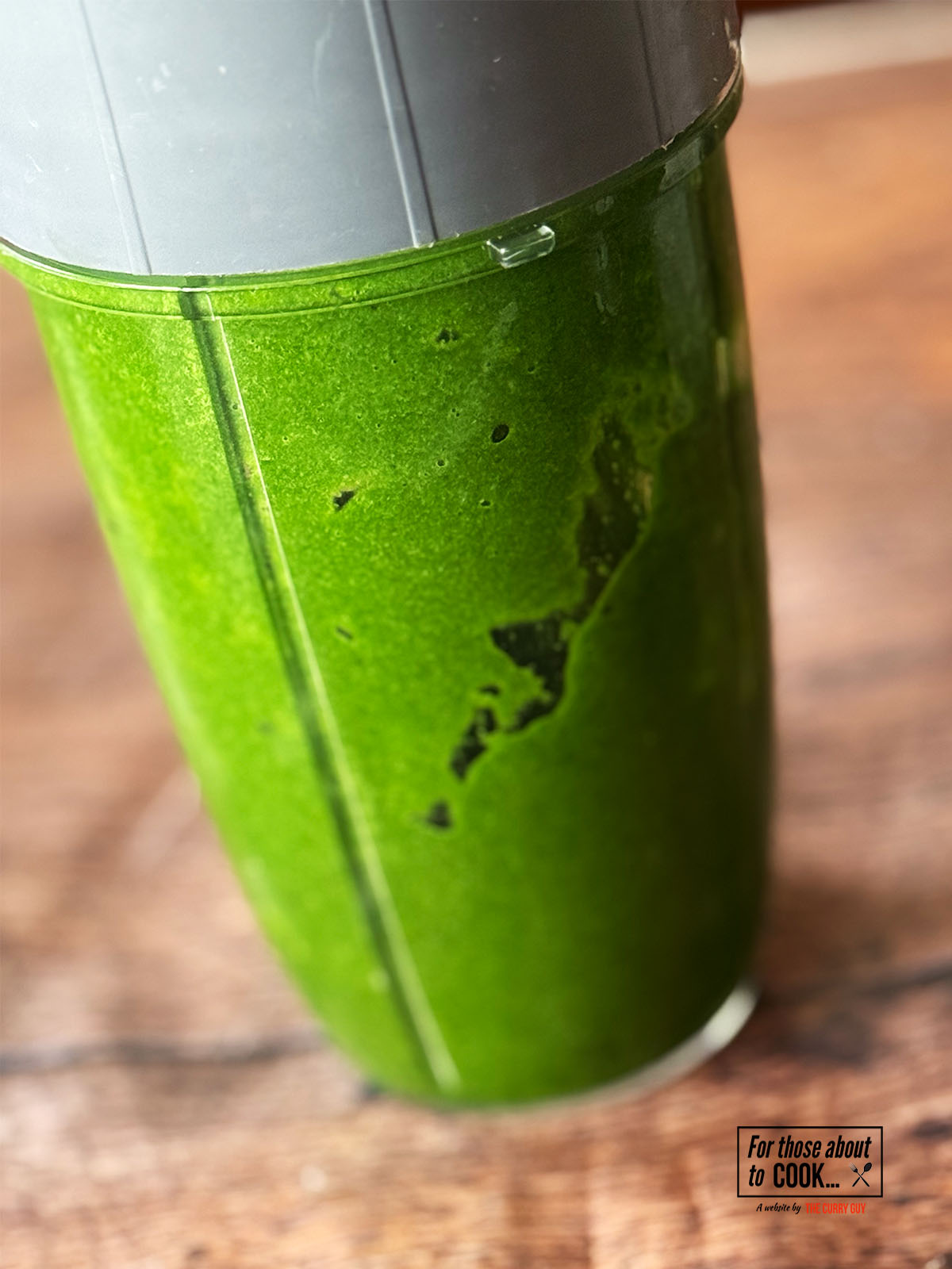 Blanched spinach and asparagus blended with fresh basil