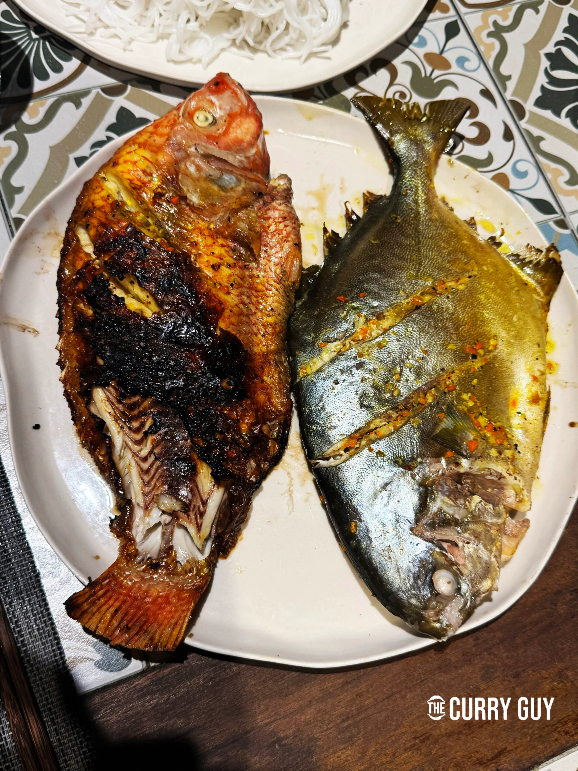fish served up on a plate 
