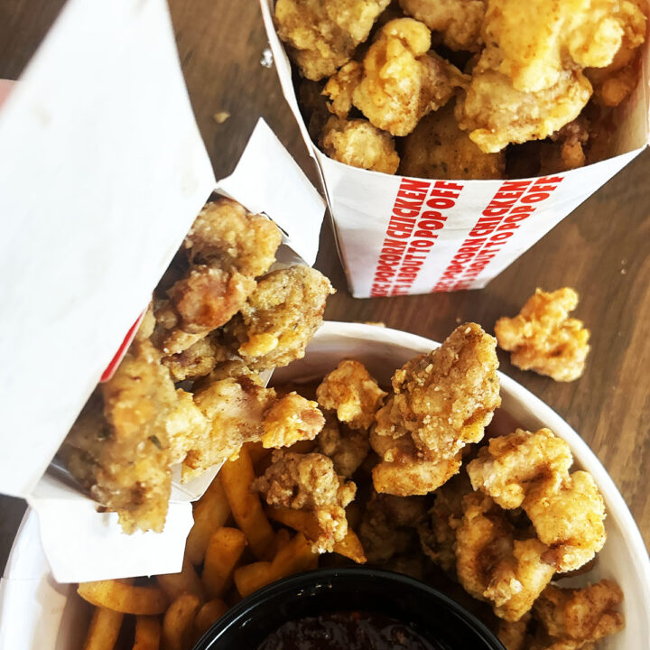popcorn chicken ready for serving