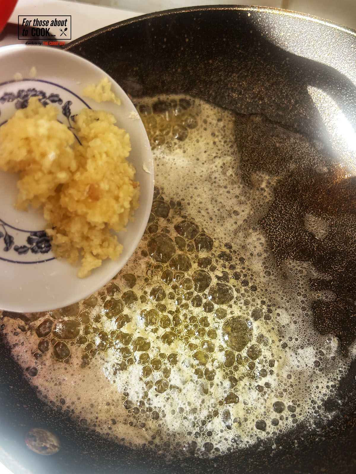 preparing the hot honey sauce